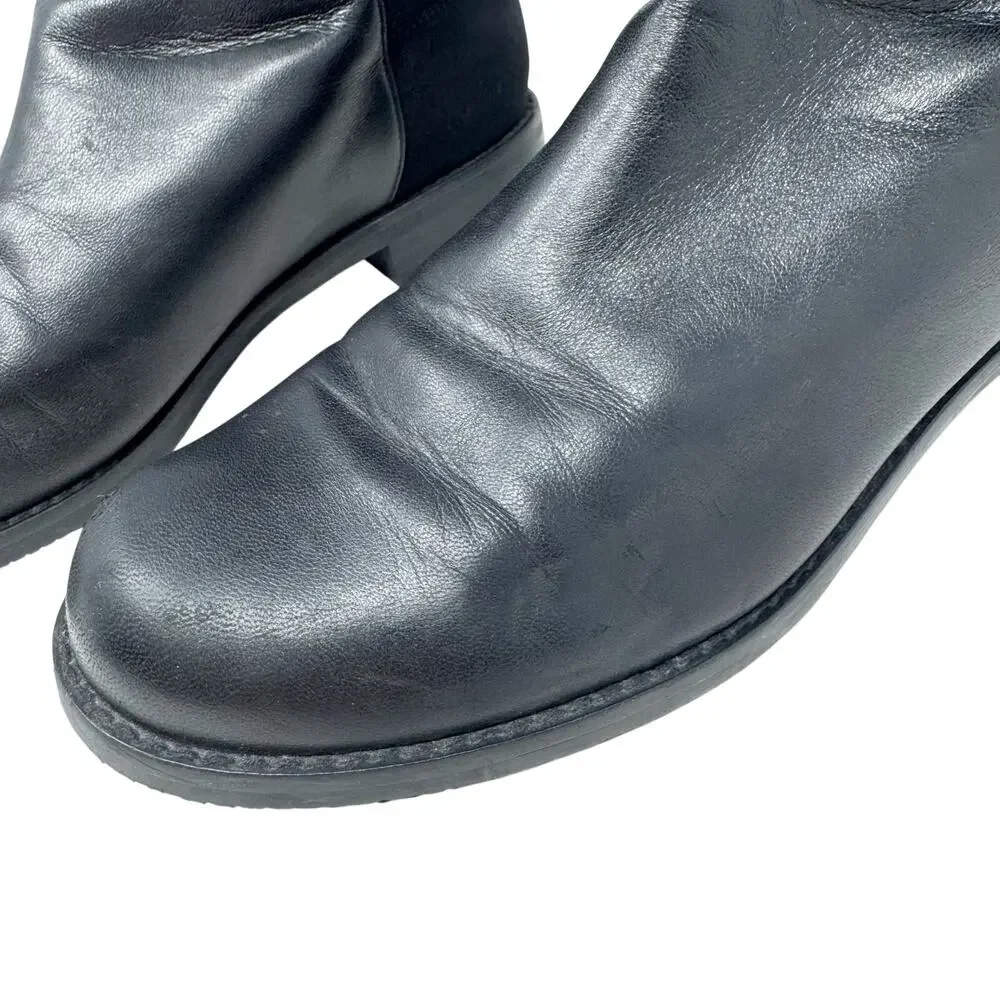 Stuart Weitzman 5050 Over the Knee Black Leather Stretch Boots Size 7